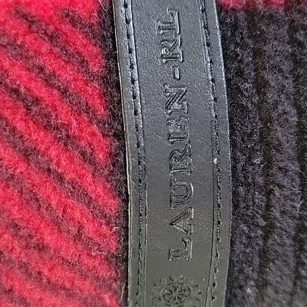 Ralph Lauren Hooded Plaid Vest Fleece Full Zip Red & Black Pockets Sz XL - Picture 4 of 5